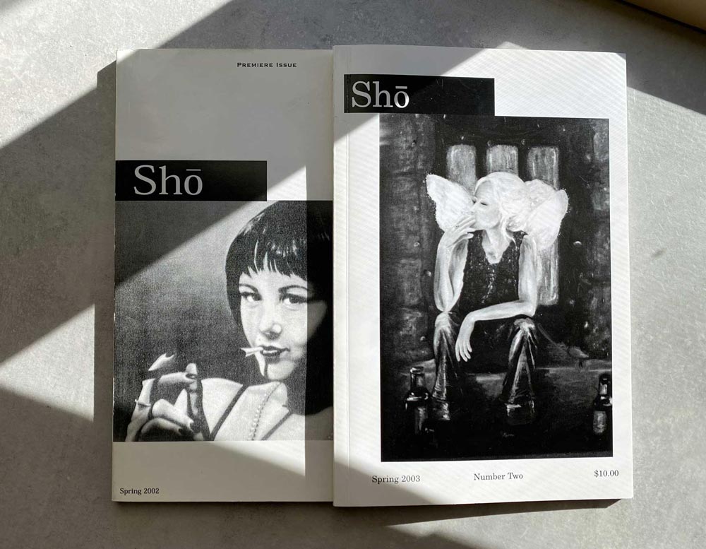 The first two issues of Shō in sunlight