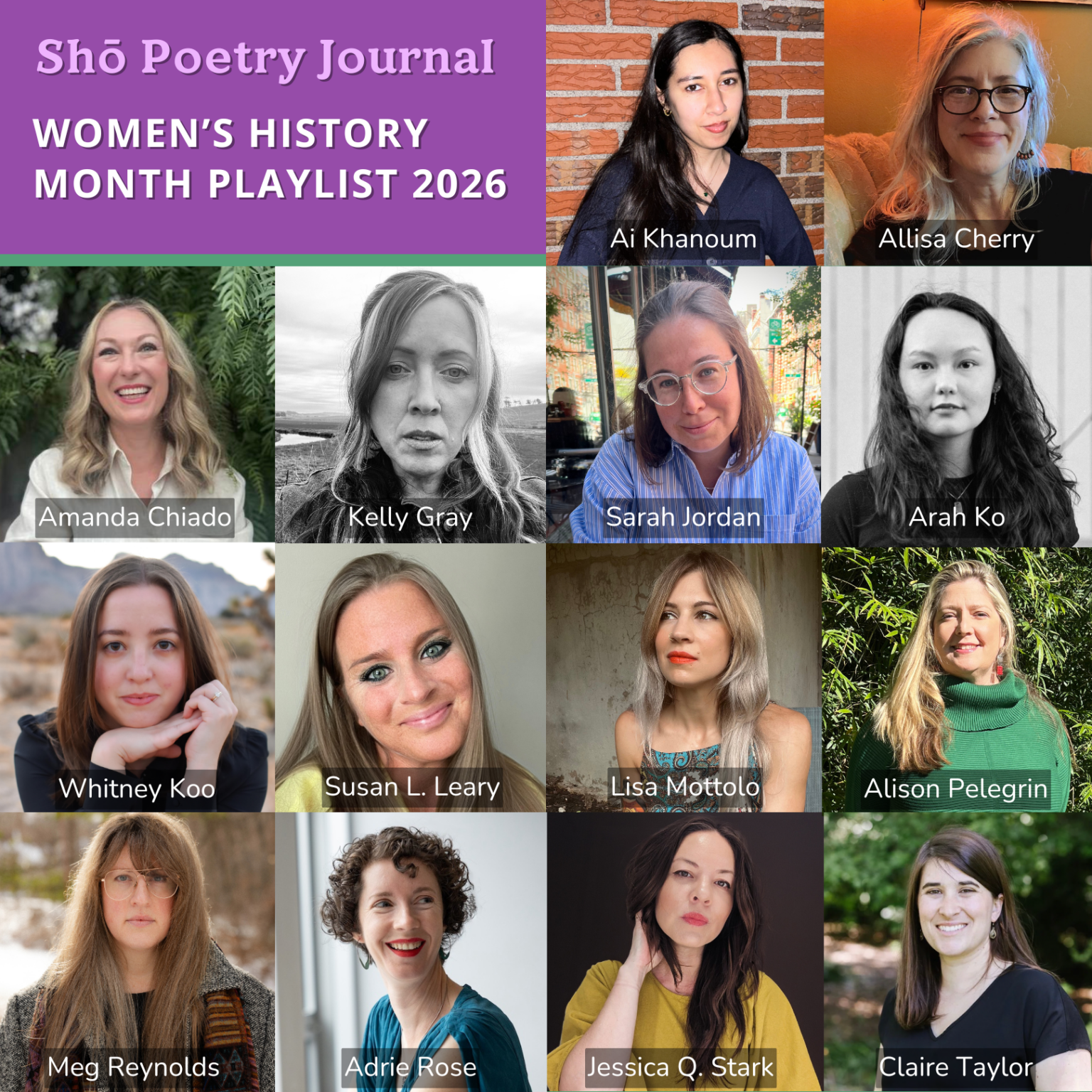 Women's History Month Playlist 2026 - Shō Poetry Journal