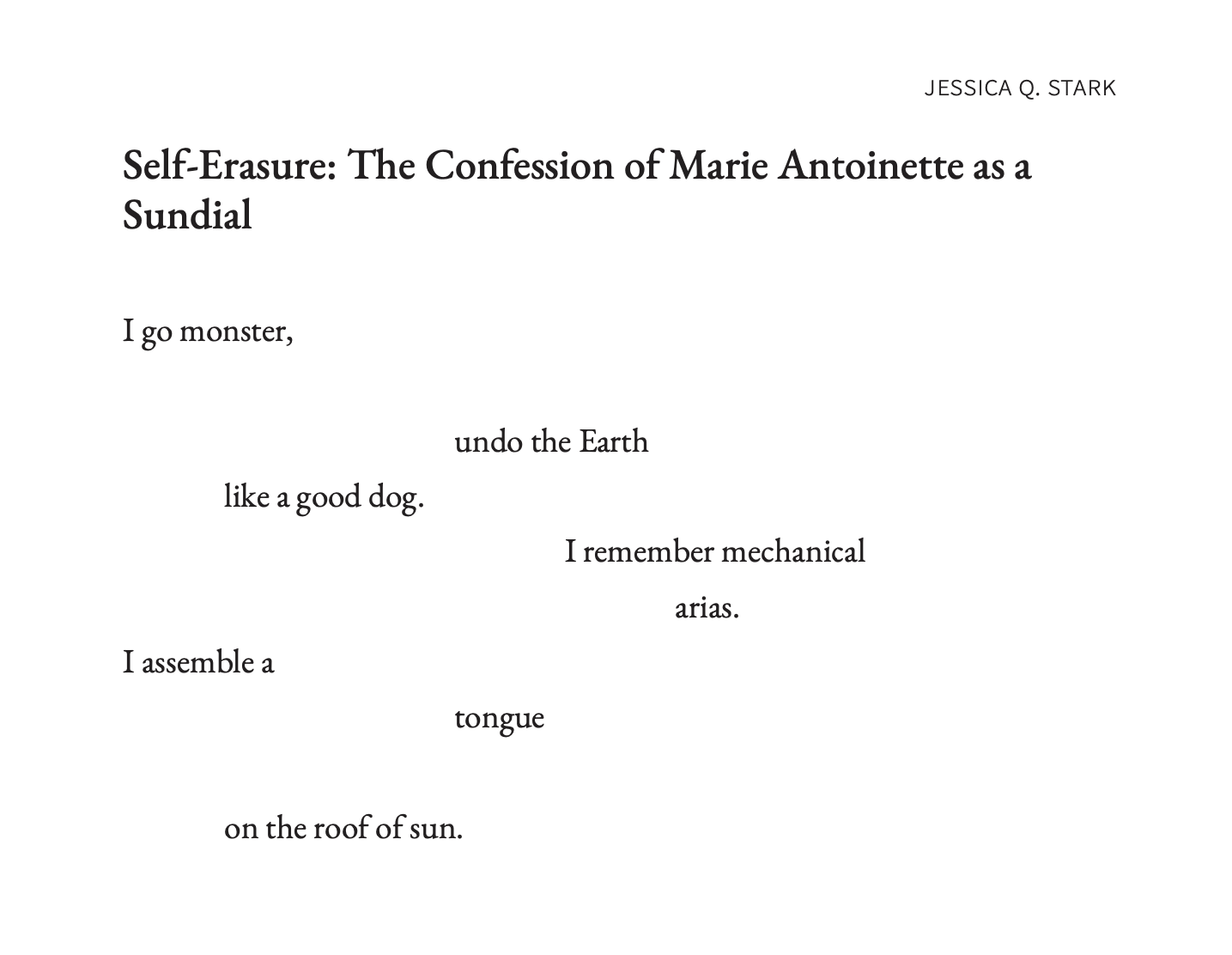 Self-Erasure: The Confession of Marie Antoinette as a Sundial